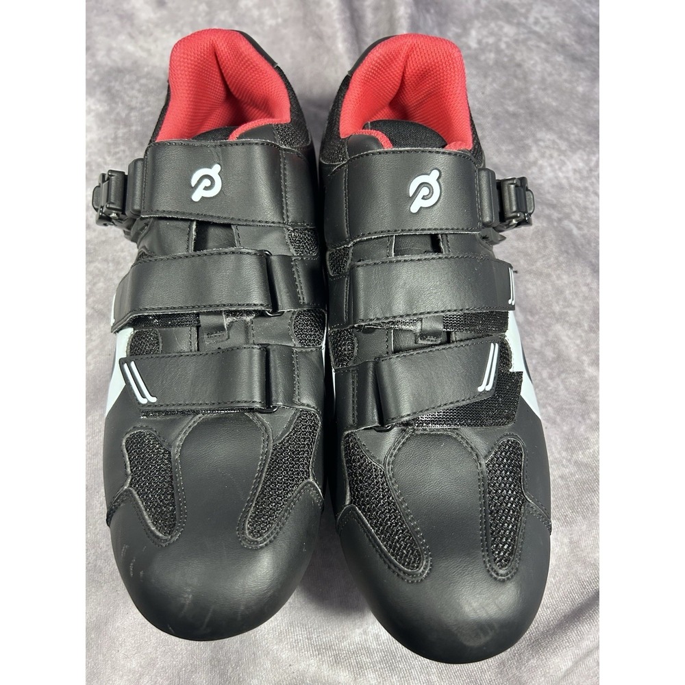 Peloton Cycling Shoes EU 46 Mens 12 Black Red Delta Cleats Spin Bike